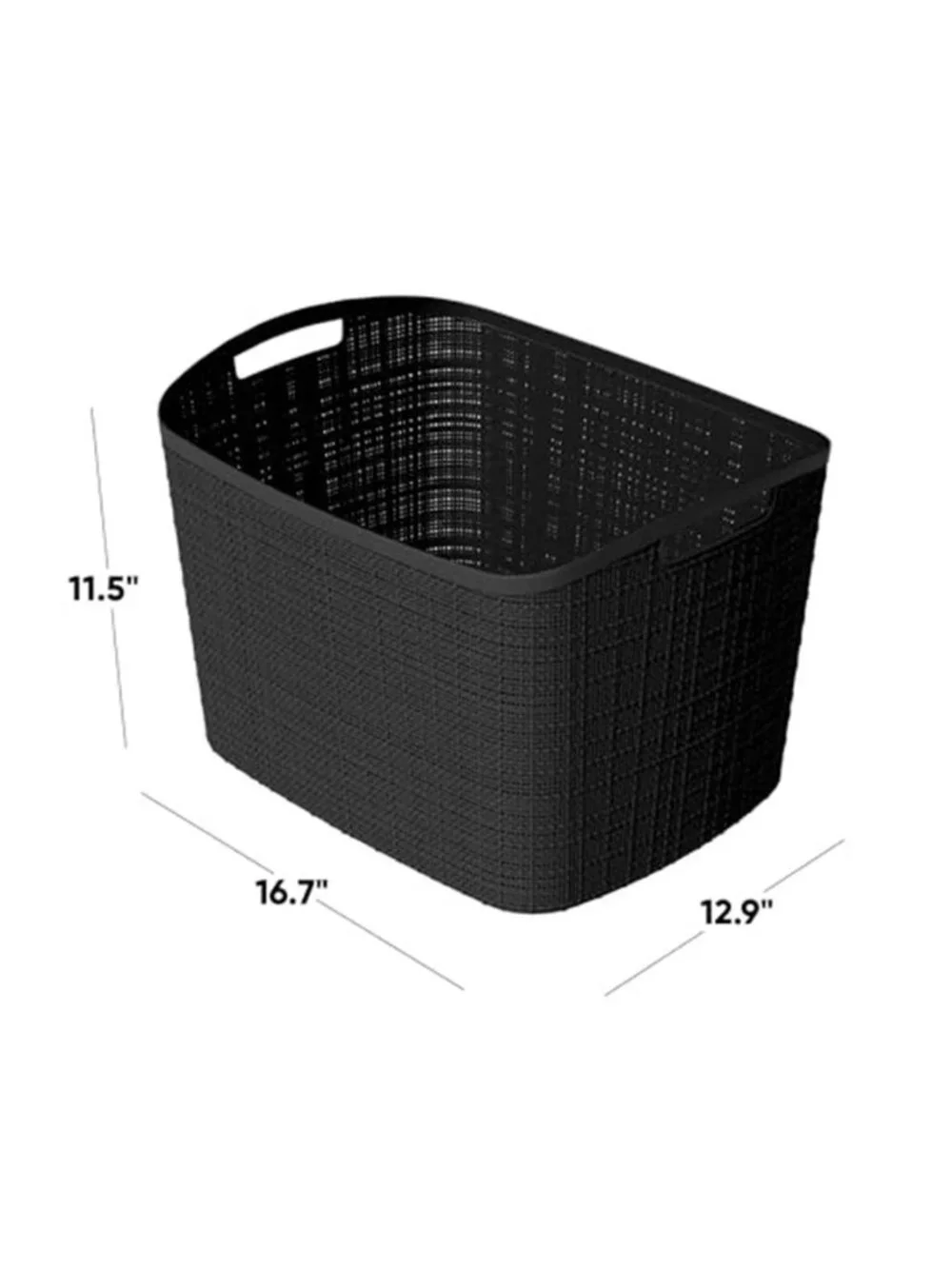Set of 2 XL 30.5L Jute Decorative Plastic Organization and Storage
